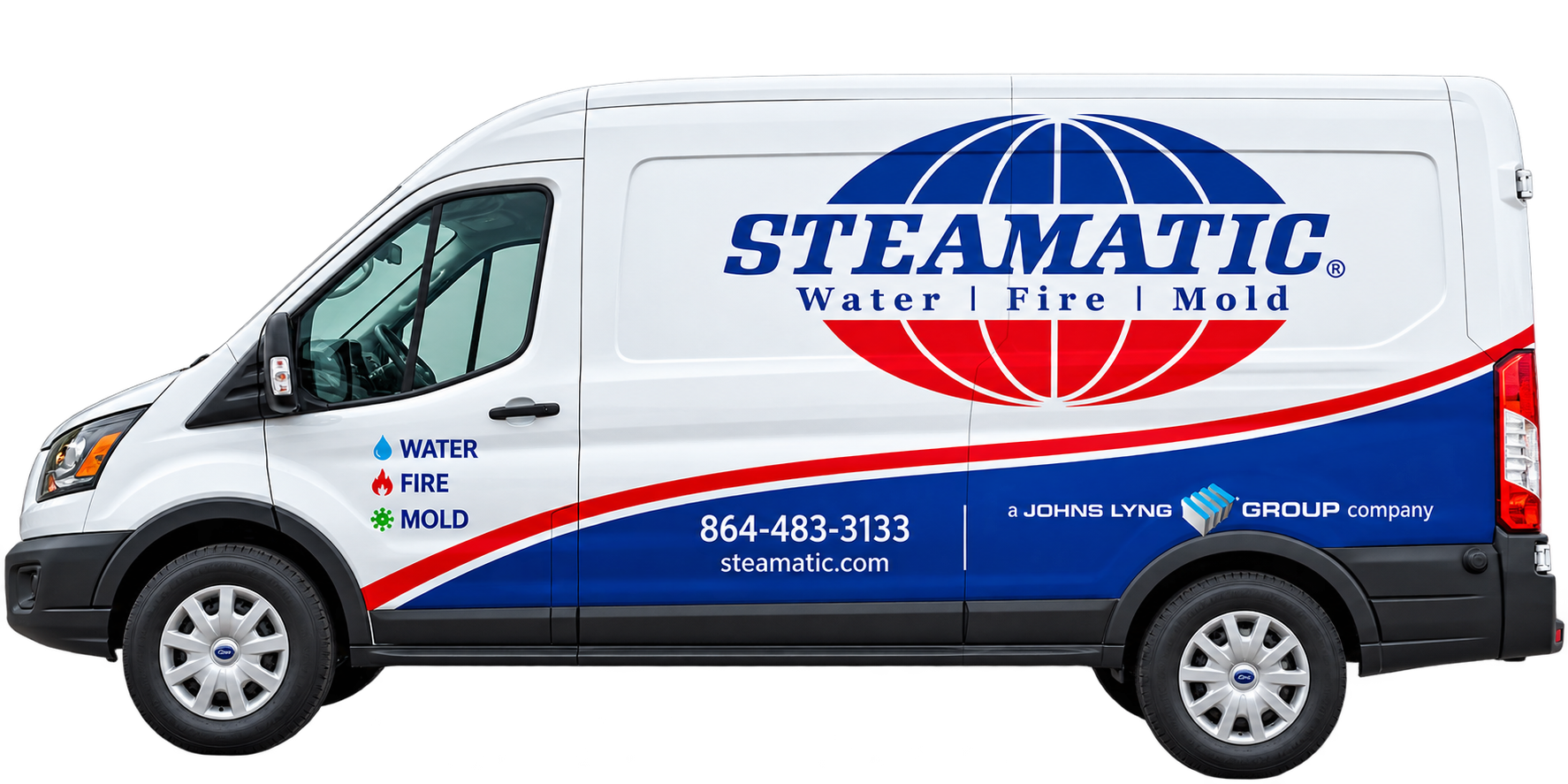 Steamatic water, fire and mold restoration service van