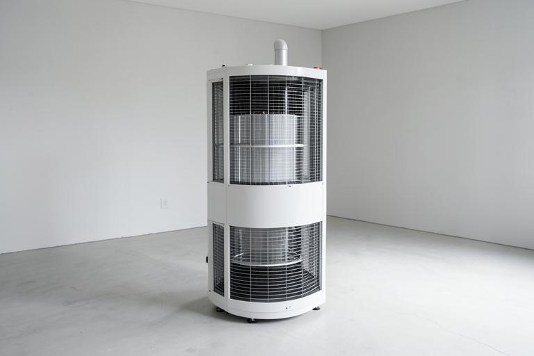 HEPA air scrubber running in a room