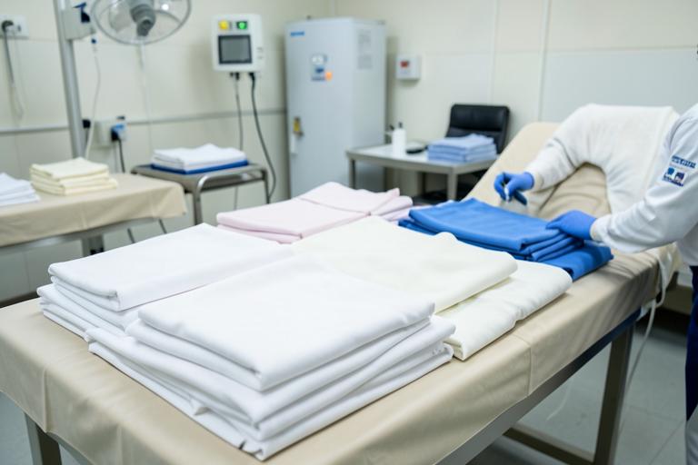 Cleaned textiles at a restoration facility